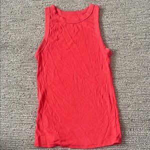 a new day Orange Ribbed Tank Top